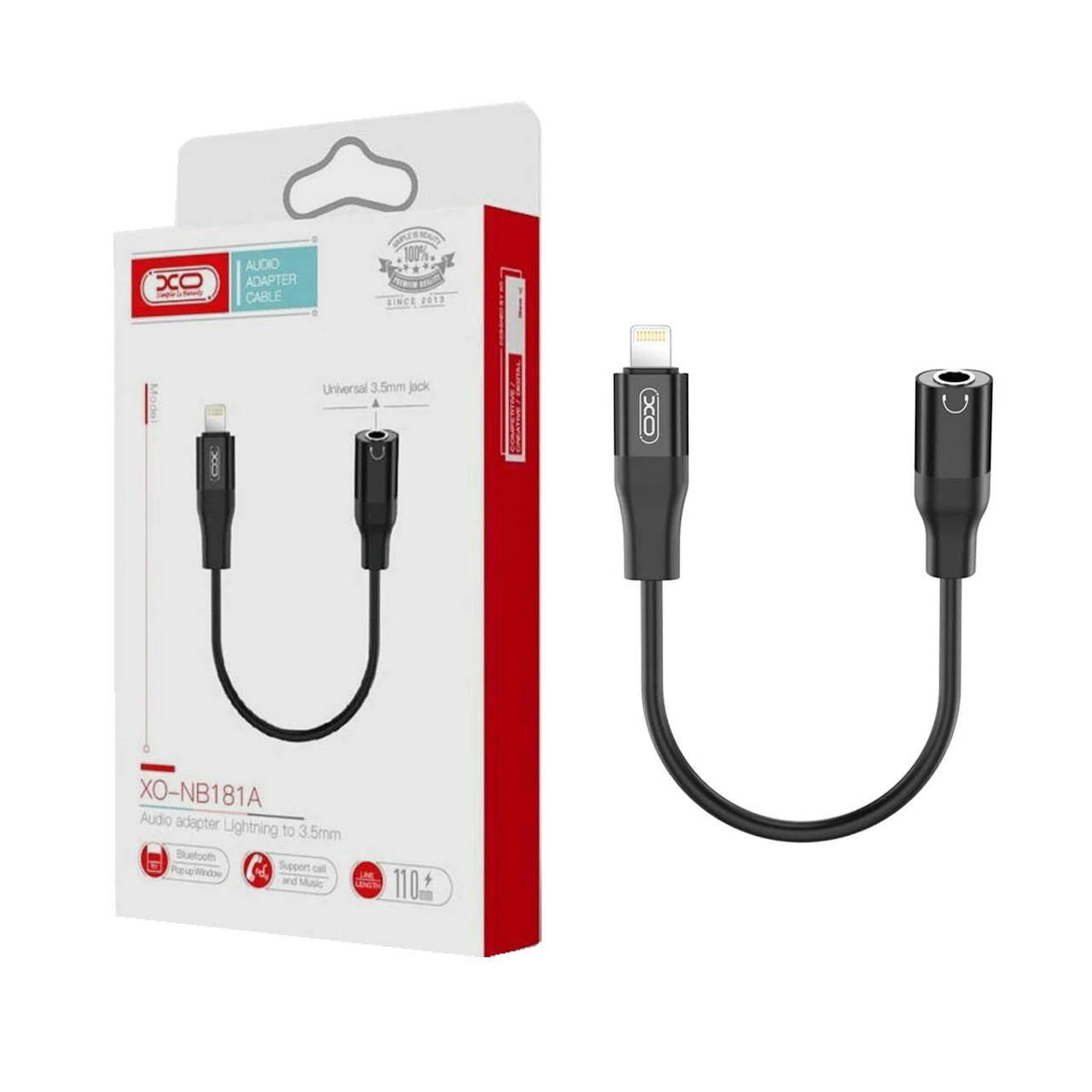 تبدیل Lightning به جک 3.5 میلیمتری XO مدل XO-NB181A - مشکی